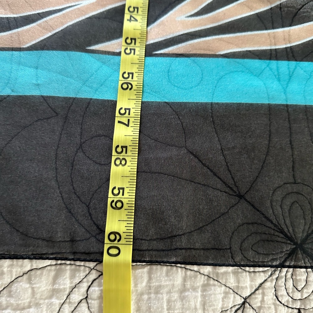 New Carol Wior Animal Print Scarf Sarong Brown/Black/Blue, Sz 60,5”x46,5” - Picture 9 of 10